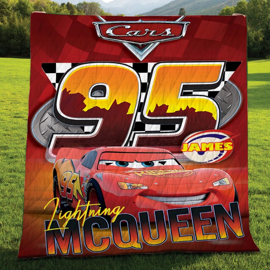 Personalized Cars 3 Lightning Mcqueen Bedding Set Cars Birthday Fleece Blanket Lightning Mcqueen Mater Theme Party Theme Party